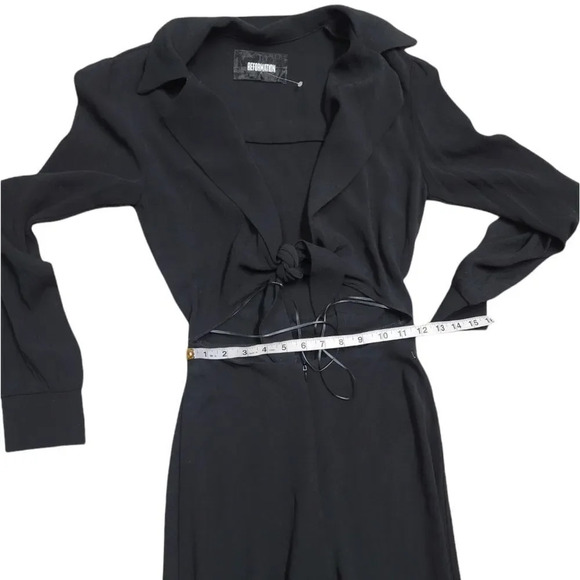 NWOT Reformation Jett Black Collared Jumpsuit - Picture 14 of 15